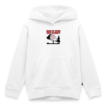WIE LÄUFT DIE DIÄT - KANINCHEN LUSTIG - Kinder Premium Organic Hoodie - Weiß - Vorne - AI Model Kid Female (0cm)