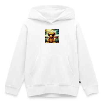 Teddy goes Wild - Kinder Premium Organic Hoodie - Weiß - Vorne - AI Model Kid Female (0cm)