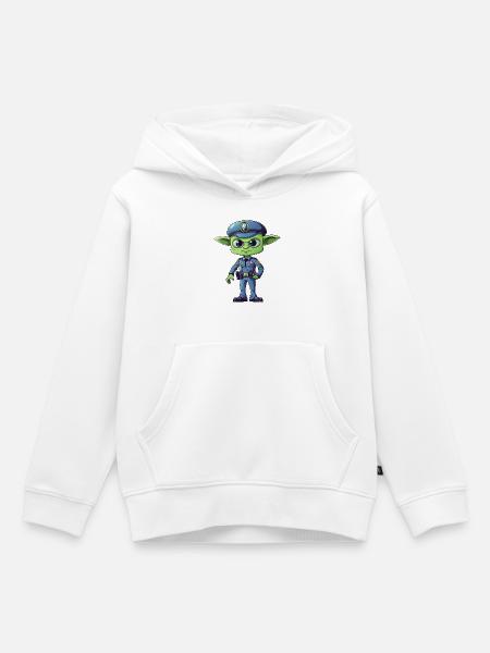 Polizei Alien - Kinder Premium Organic Hoodie - Weiß