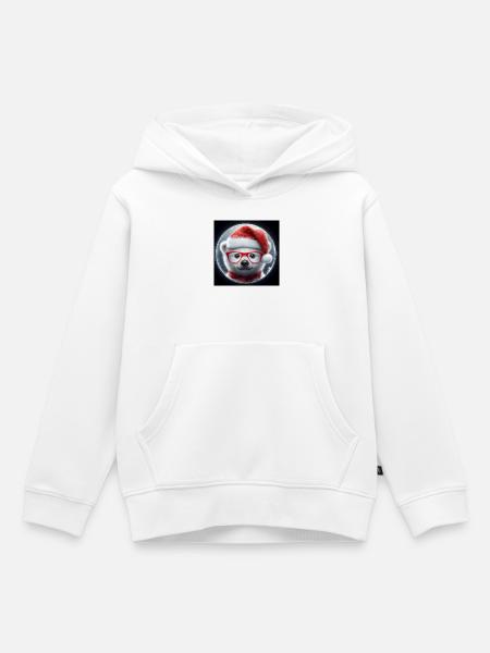 Eisbär Baby als Weihnachtsmann - Kinder Premium Organic Hoodie - Weiß