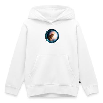 Des chats en orbite cosmique - Sweat Premium à capuche enfant bio - blanc - Devant - AI Model Kid Female (0cm)