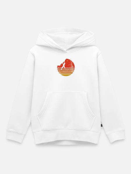 Wanderer bei Retro Sunset - Kinder Premium Organic Hoodie - Weiß