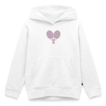 RAQUETTES DE TENNIS - COUPLES DE TENNIS - Sweat Premium à capuche enfant bio - blanc - Devant - AI Model Kid Female (0cm)
