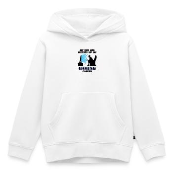 Carrière Gamer Déclaration Bourreau de travail Travail Emploi - Sweat Premium à capuche enfant bio - blanc - Devant - AI Model Kid Female (0cm)