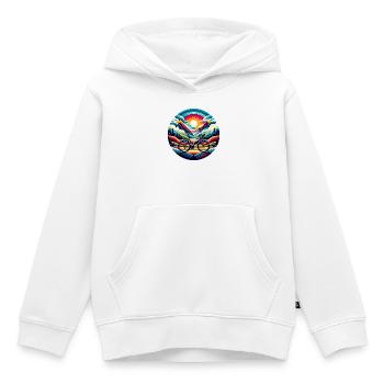 Road bike, gravel scenic landscape - Kids Premium Organic Hoodie - white - Front - AI Model Kid Female (0cm)