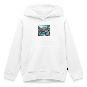 Skandinavisches Weihnachtsdorf - Kinder Premium Organic Hoodie - Weiß - Vorne - AI Model Kid Female (0cm)