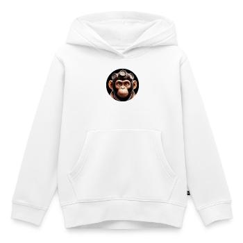 Monkey Time Traveler Time Travel - Kids Premium Organic Hoodie - white - Front - AI Model Kid Female (0cm)