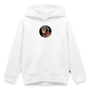 Affe mit Brille Böser Blick - Kinder Premium Organic Hoodie - Weiß - Vorne - AI Model Kid Female (0cm)