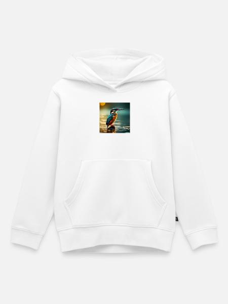 Eisvogel - Kinder Premium Organic Hoodie - Weiß