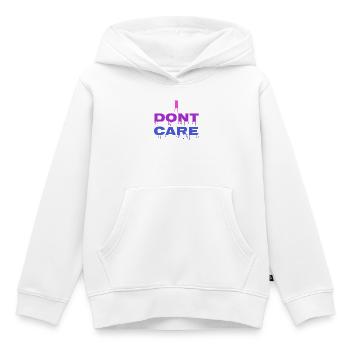 Je ne me soucie pas de l’énoncé d’attitude - Sweat Premium à capuche enfant bio - blanc - Devant - AI Model Kid Female (0cm)