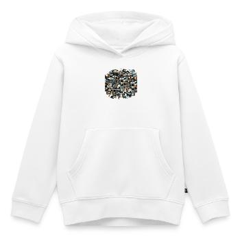 Technologie industrielle - Sweat Premium à capuche enfant bio - blanc - Devant - AI Model Kid Female (0cm)