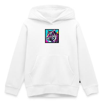 Tigre - Sweat Premium à capuche enfant bio - blanc - Devant - AI Model Kid Female (0cm)