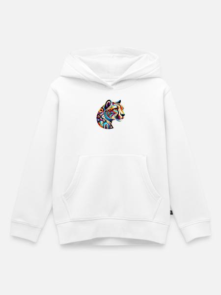 Gepard - Kinder Premium Organic Hoodie - Weiß