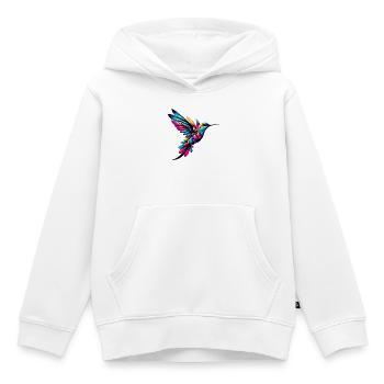 Hummingbird - Kids Premium Organic Hoodie - white - Front - AI Model Kid Female (0cm)