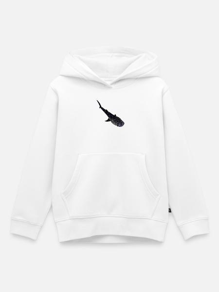 Walhai Leuchtende Silhouette - Kinder Premium Organic Hoodie - Weiß
