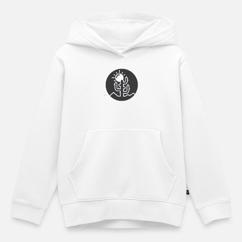 cactus, amour, désert, nature, soleil, cactus, cactus - Sweat Premium à capuche enfant bio - blanc