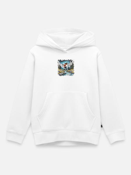 sportliches Mädchen | Bergbach - Kinder Premium Organic Hoodie - Weiß