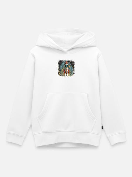 Rakete mit stylischem Design - Kinder Premium Organic Hoodie - Weiß