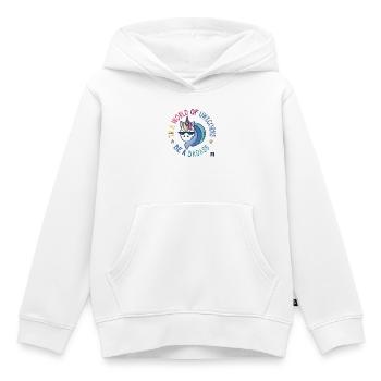 Licorne badass - Sweat Premium à capuche enfant bio - blanc - Devant - AI Model Kid Female (0cm)