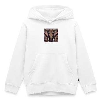 Decorated Elephant - Kids Premium Organic Hoodie - white - Front - AI Model Kid Female (0cm)