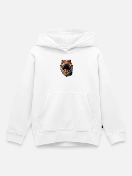 Dinosaurier-Kopf - Kinder Premium Organic Hoodie - Weiß
