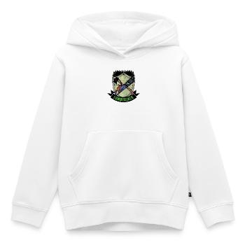 Hache bois scie dire menuiserie bûcheron bois - Sweat Premium à capuche enfant bio - blanc - Devant - AI Model Kid Female (0cm)