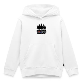 Arbre bois scie bûcheron boiserie arbre cutter - Sweat Premium à capuche enfant bio - blanc - Devant - AI Model Kid Female (0cm)