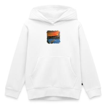 Evening voice. Reproduction of real painted picture - Kids Premium Organic Hoodie - white - Front - AI Model Kid Female (0cm)