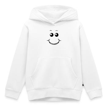 Visage souriant - Sweat Premium à capuche enfant bio - blanc - Devant - AI Model Kid Female (0cm)