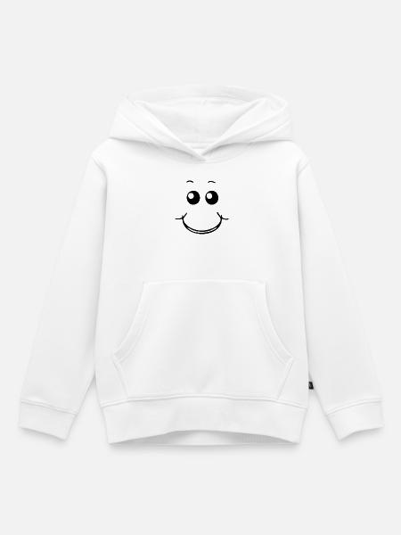 Lächelndes Gesicht - Kinder Premium Organic Hoodie - Weiß