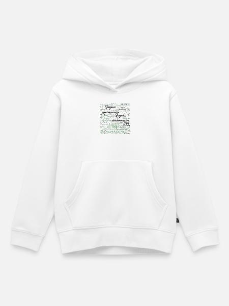 HAPPY BIRTHDAY. JOYEUX ANNIVERSAIRE. ANNIVERSAIRE. - Sweat Premium à capuche enfant bio - blanc