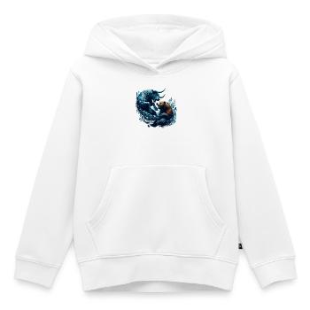 Finanzen Stier Bär Kampf Wallstreet Geschenk - Kinder Premium Organic Hoodie - Weiß - Vorne - AI Model Kid Female (0cm)