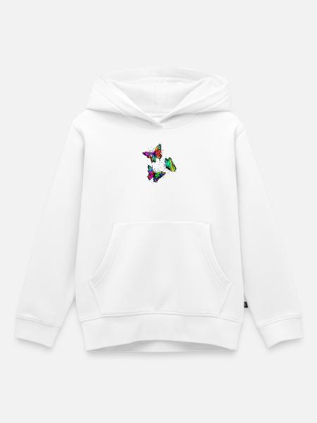 Strassenkunst Schmetterling Kunst Graffiti - Kinder Premium Organic Hoodie - Weiß