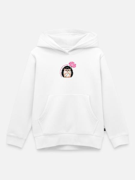 motiv_igel_text - Kinder Premium Organic Hoodie - Weiß
