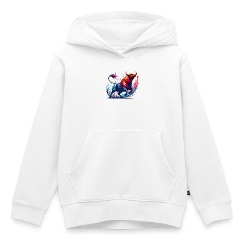 Finance Actions Taureau Taureau Wall Street Cadeau - Sweat Premium à capuche enfant bio - blanc - Devant - AI Model Kid Female (0cm)