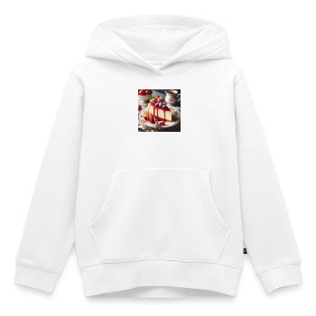 Käsekuchen - Kinder Premium Organic Hoodie - Weiß - Vorne - AI Model Kid Female (0cm)