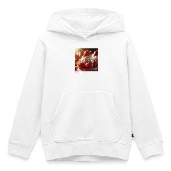 Erdbeere mit Sahne - Kinder Premium Organic Hoodie - Weiß - Vorne - AI Model Kid Female (0cm)