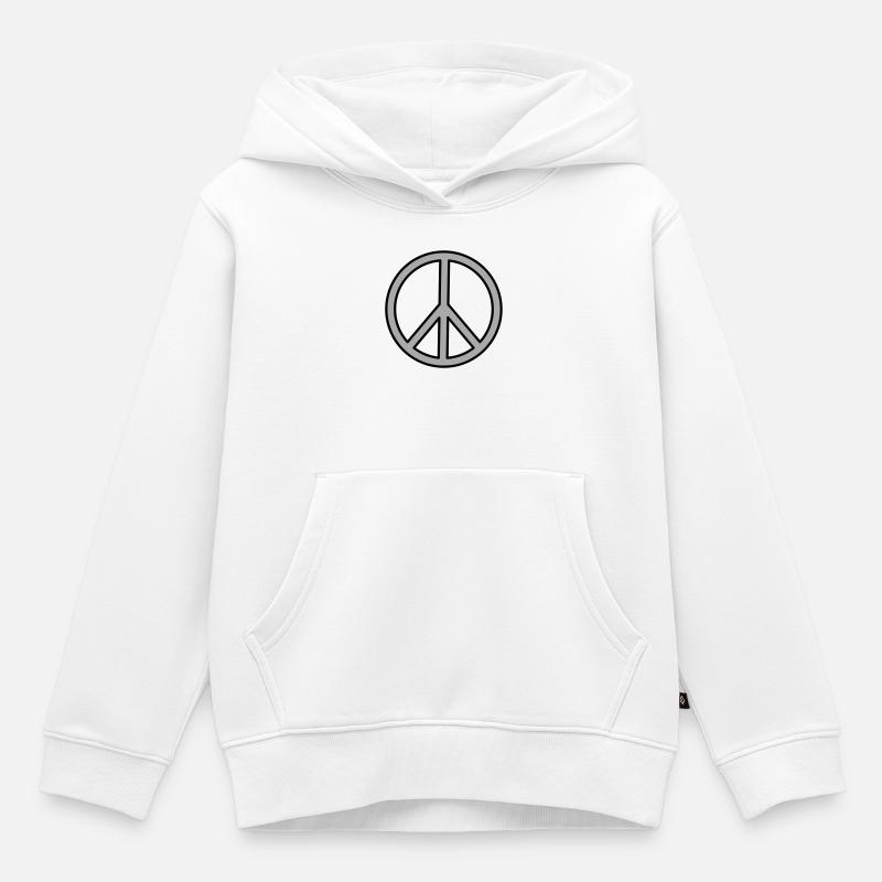 Signe de paix - Sweat Premium à capuche enfant bio - blanc