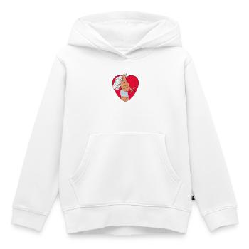 Coeur romantique avec un Cupidon inhabituel - Sweat Premium à capuche enfant bio - blanc - Devant - AI Model Kid Female (0cm)