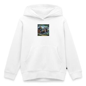 Königin Boudicca in der Schlacht - Kinder Premium Organic Hoodie - Weiß - Vorne - AI Model Kid Female (0cm)