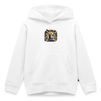 British Shorthair Cat BKH Party Gift - Kids Premium Organic Hoodie - white - Front - AI Model Kid Female (0cm)