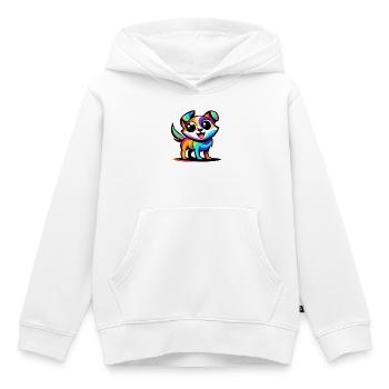 Ein lebendiger Hund im Cartoon-Stil - Kinder Premium Organic Hoodie - Weiß - Vorne - AI Model Kid Female (0cm)