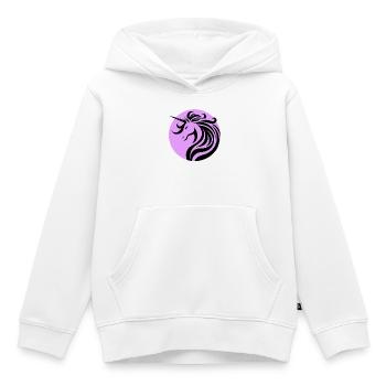 Licorne bénédiction lavande - Sweat Premium à capuche enfant bio - blanc - Devant - AI Model Kid Female (0cm)