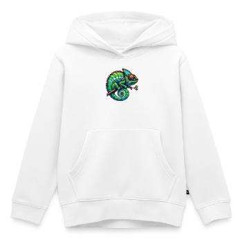 Caméléon - Sweat Premium à capuche enfant bio - blanc - Devant - AI Model Kid Female (0cm)