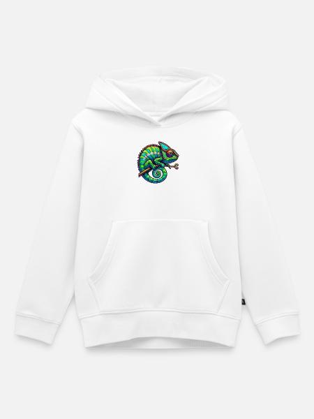 Chamäleon - Kinder Premium Organic Hoodie - Weiß