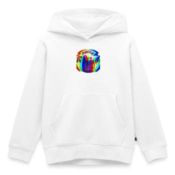 Surfer Silhouetten im Regenbogenfarben - Kinder Premium Organic Hoodie - Weiß - Vorne - AI Model Kid Female (0cm)
