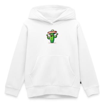 Fiesta Cactus : le shaker Saguaro - Sweat Premium à capuche enfant bio - blanc - Devant - AI Model Kid Female (0cm)