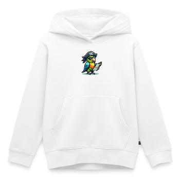 Piratenpapagei: Geflügelter Freibeuter der Karte - Kinder Premium Organic Hoodie - Weiß - Vorne - AI Model Kid Female (0cm)