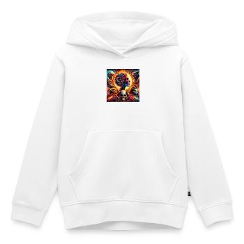 Crânes de fleurs vibrantes et chlorols - Sweat Premium à capuche enfant bio - blanc - Devant - AI Model Kid Female (0cm)