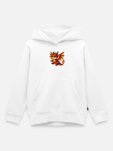 Drache - Kinder Premium Organic Hoodie - Weiß